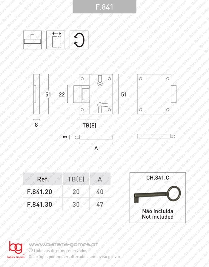 Fechadura de sobrep�r para m�veis